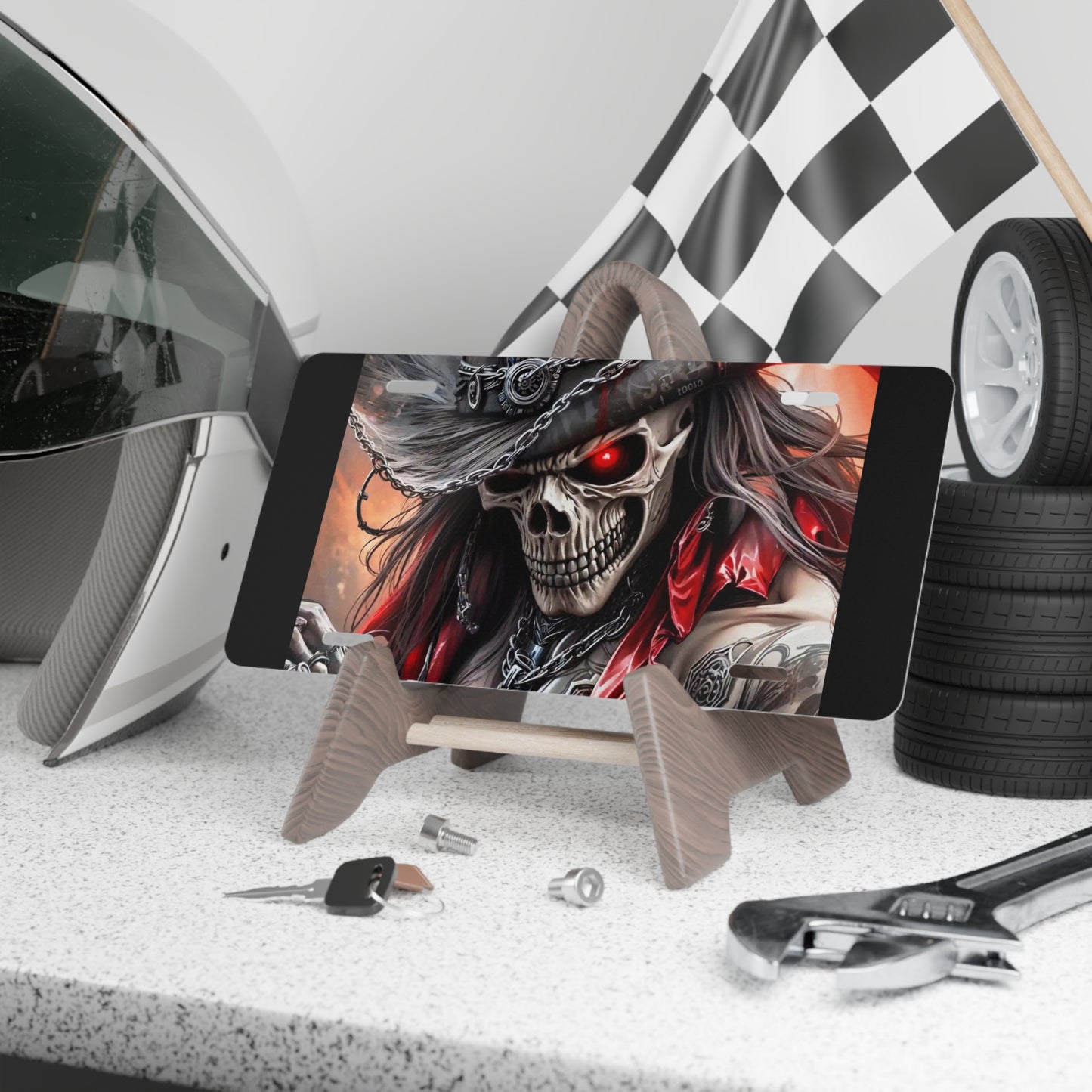 Lion's Main Apparel Skull Pirate Creative License Plate