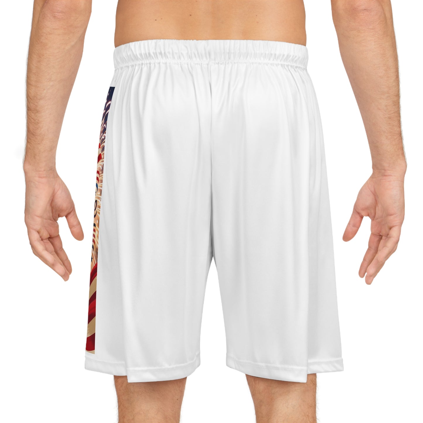 Lion's Main Apparel Patriotic Happy Independence Day Basketball Shorts