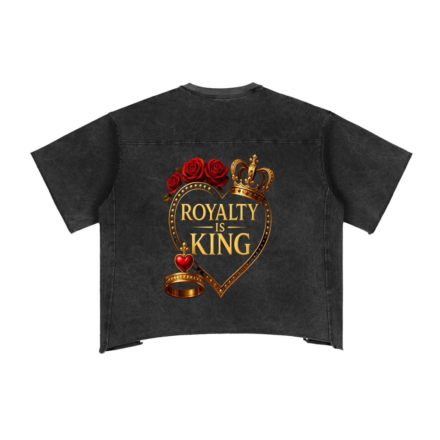 Lion's Main Apparel Royalty Raw Edge Snow Washed Boxy T-Shirt