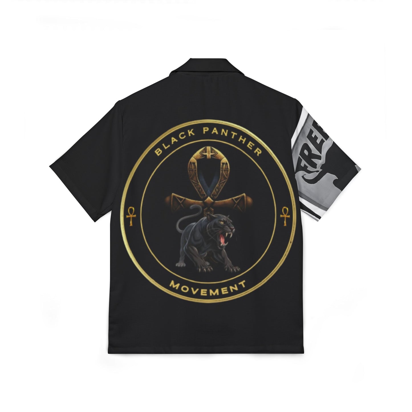 Lion's Main Apparel Men's Hawaiian Camp Black Panther Movement Shirt