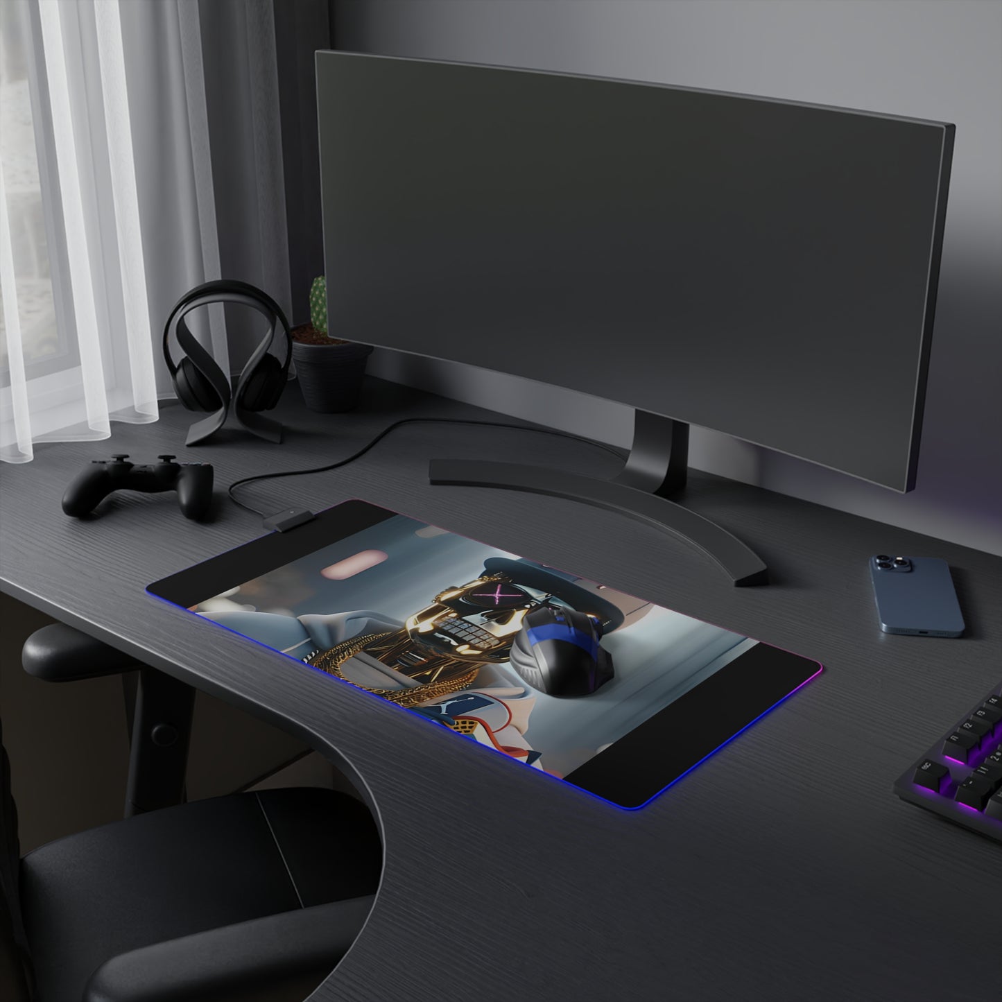 Lion's Main Apparel Robo B-Boy RGB LED Gaming Desk Pad