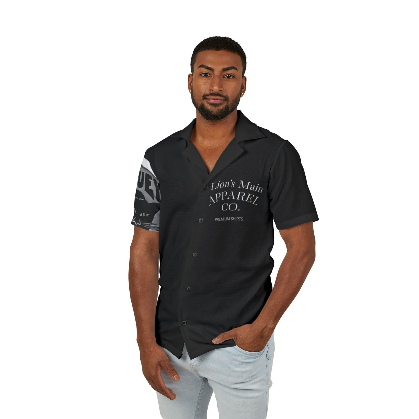 Lion's Main Apparel Men's Hawaiian Camp Black Panther Movement Shirt