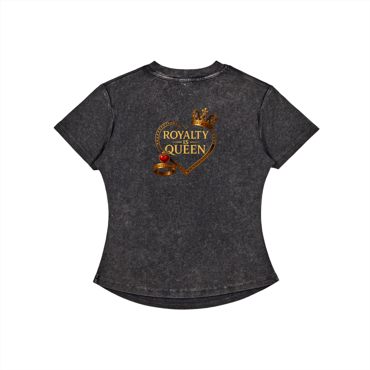 Vintaged-Wash Bodycon Cotton T-Shirt