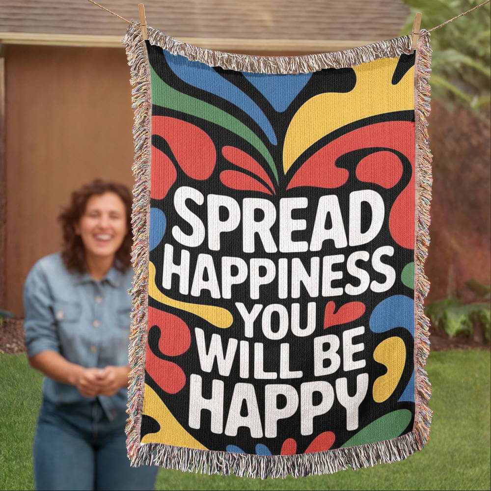 Lion's Main Apparel "Spread Happiness" Blanket/Personalizable