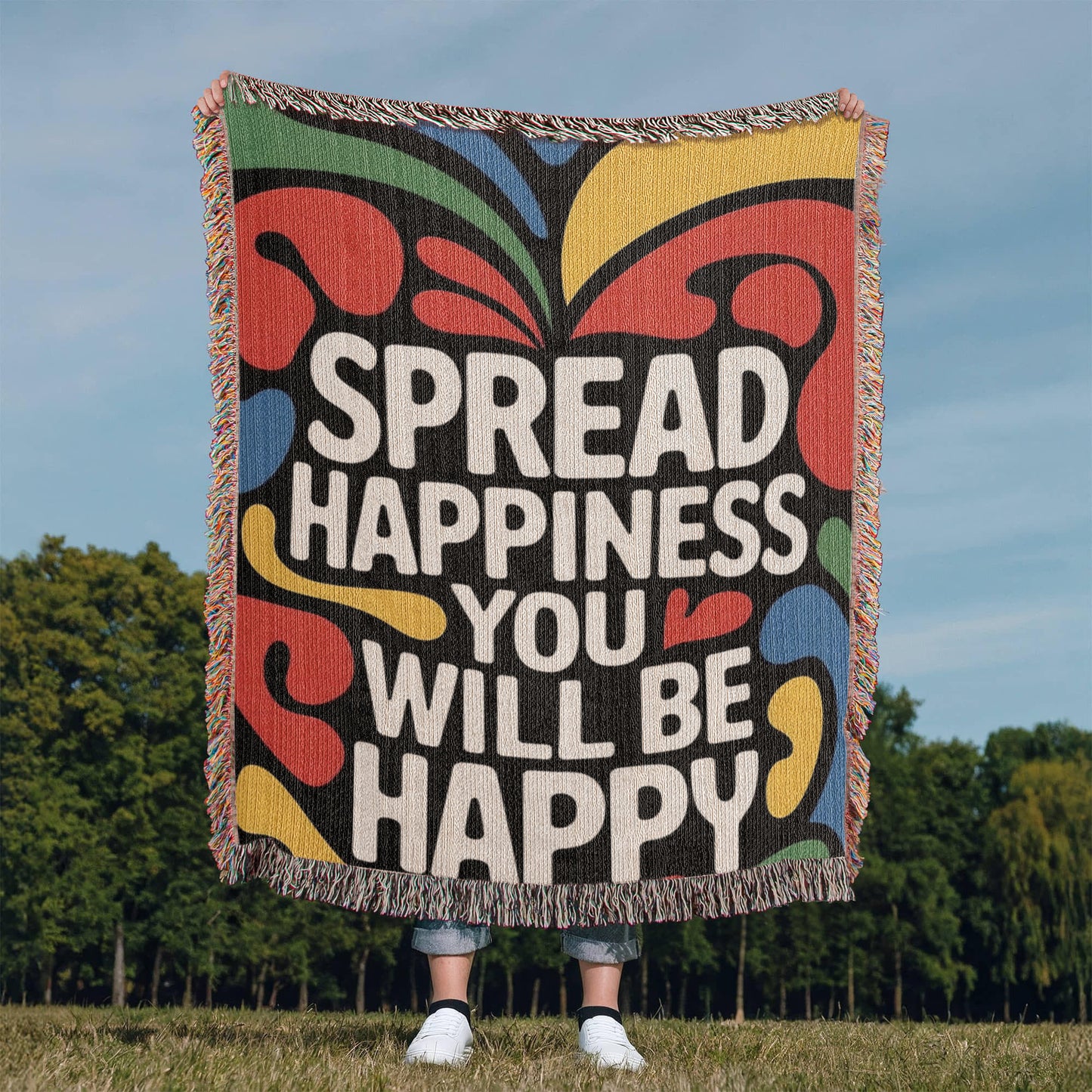 Lion's Main Apparel "Spread Happiness" Blanket/Personalizable