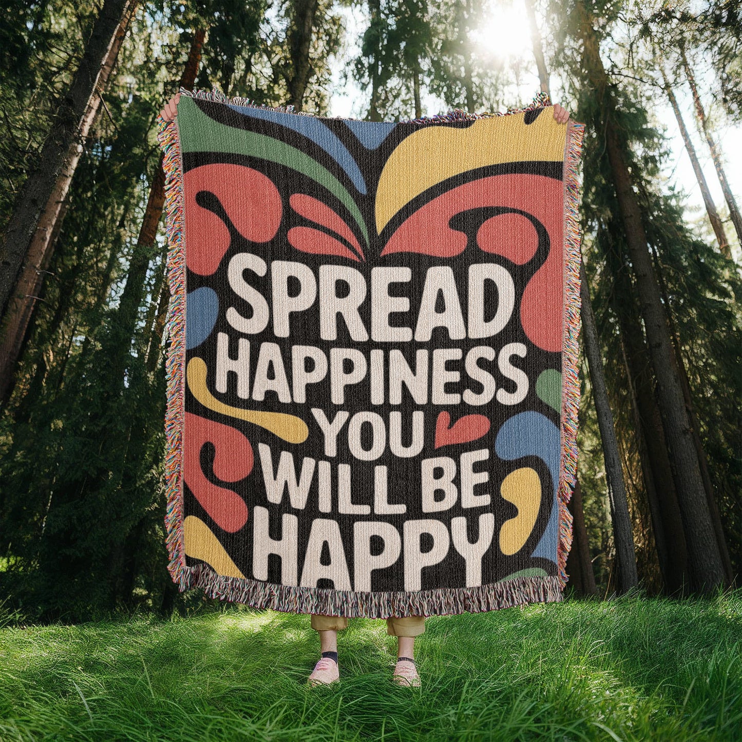 Lion's Main Apparel "Spread Happiness" Blanket/Personalizable