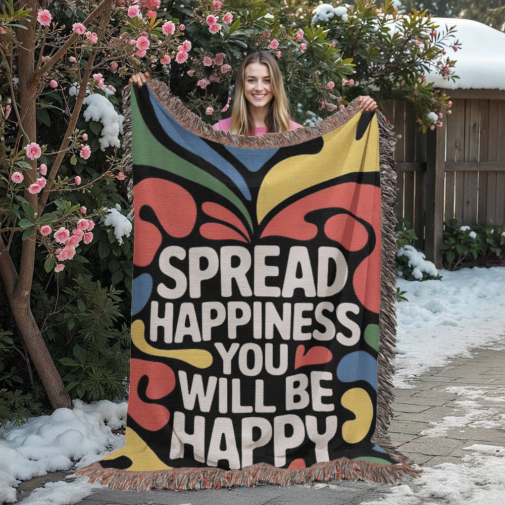 Lion's Main Apparel "Spread Happiness" Blanket/Personalizable