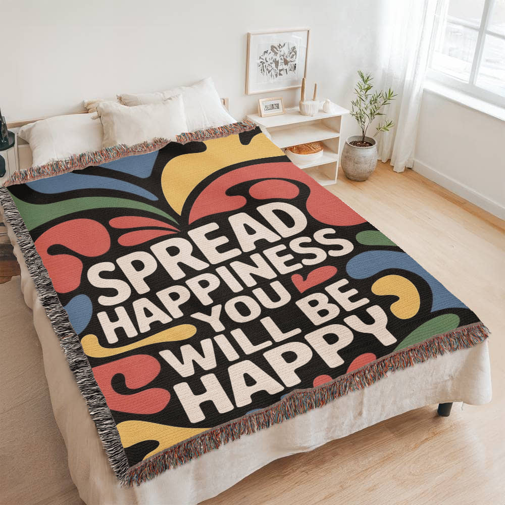 Lion's Main Apparel "Spread Happiness" Blanket/Personalizable