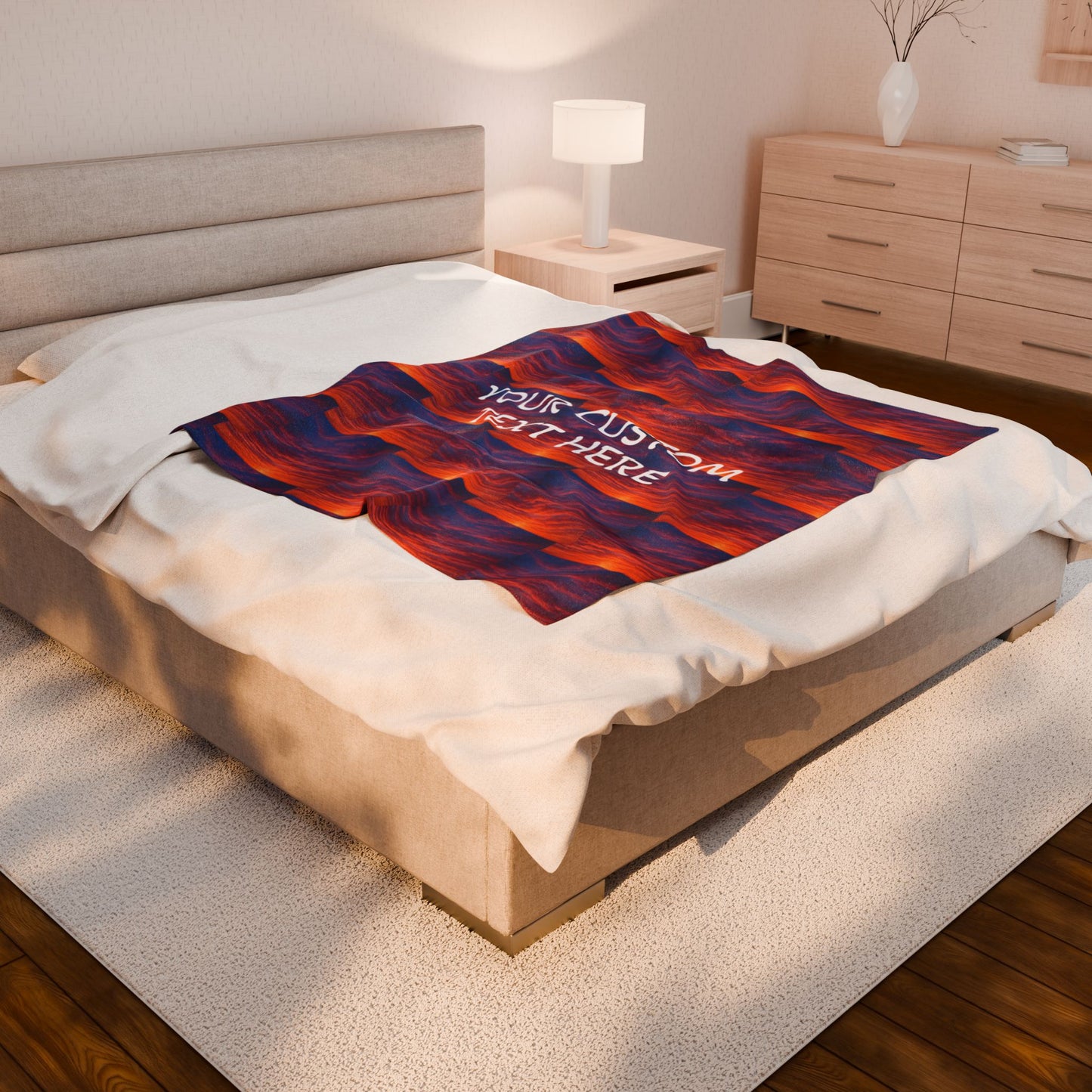 Lion's Main Apparel Cozy Personalizable Velveteen Plush Blanket - Customizable, Soft Throw for Home Decor, Comfortable and Warm