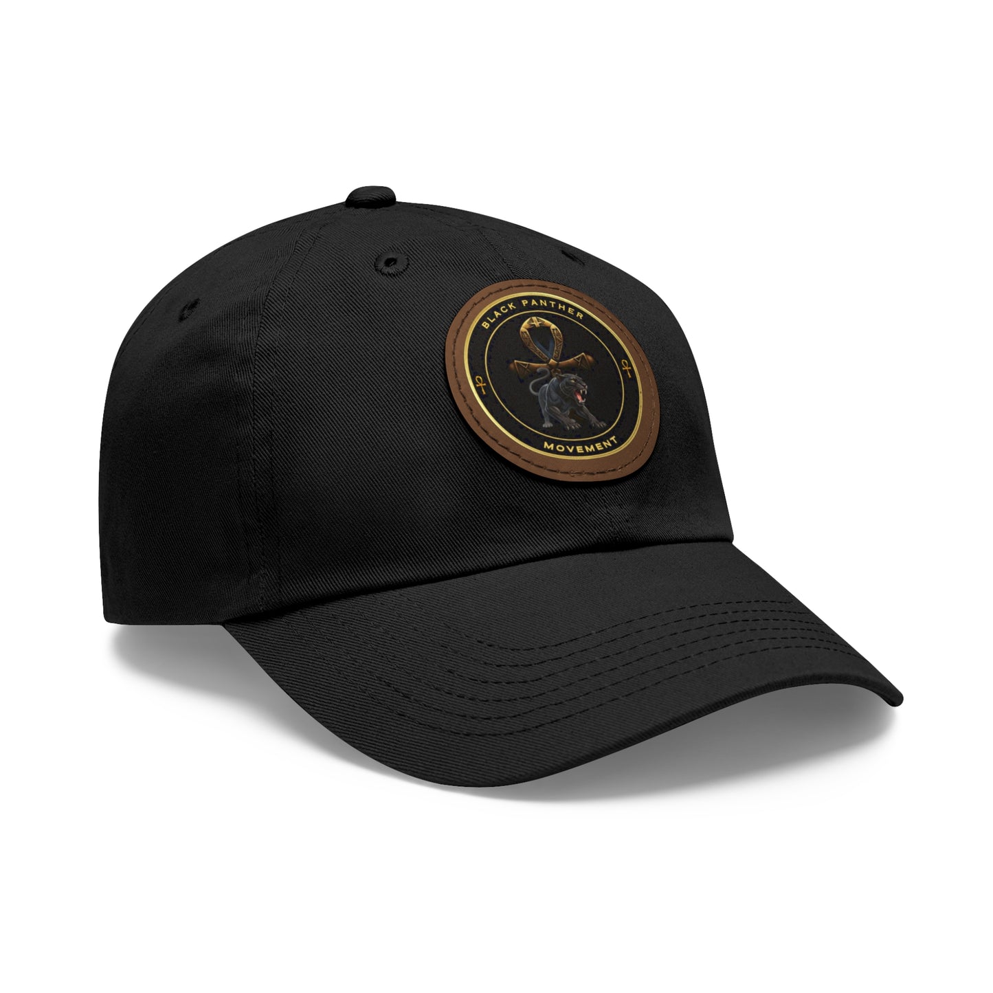 Lion's Main Apparel Black Panther Movement Dad Hat with Leather Patch