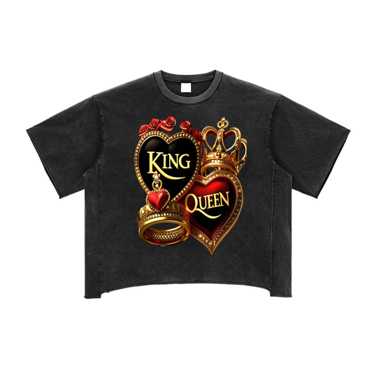 Lion's Main Apparel Royalty Raw Edge Snow Washed Boxy T-Shirt