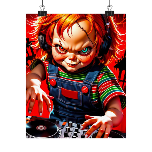 DJ Chuck Matte Vertical Posters | Vintage Horror Wall Art