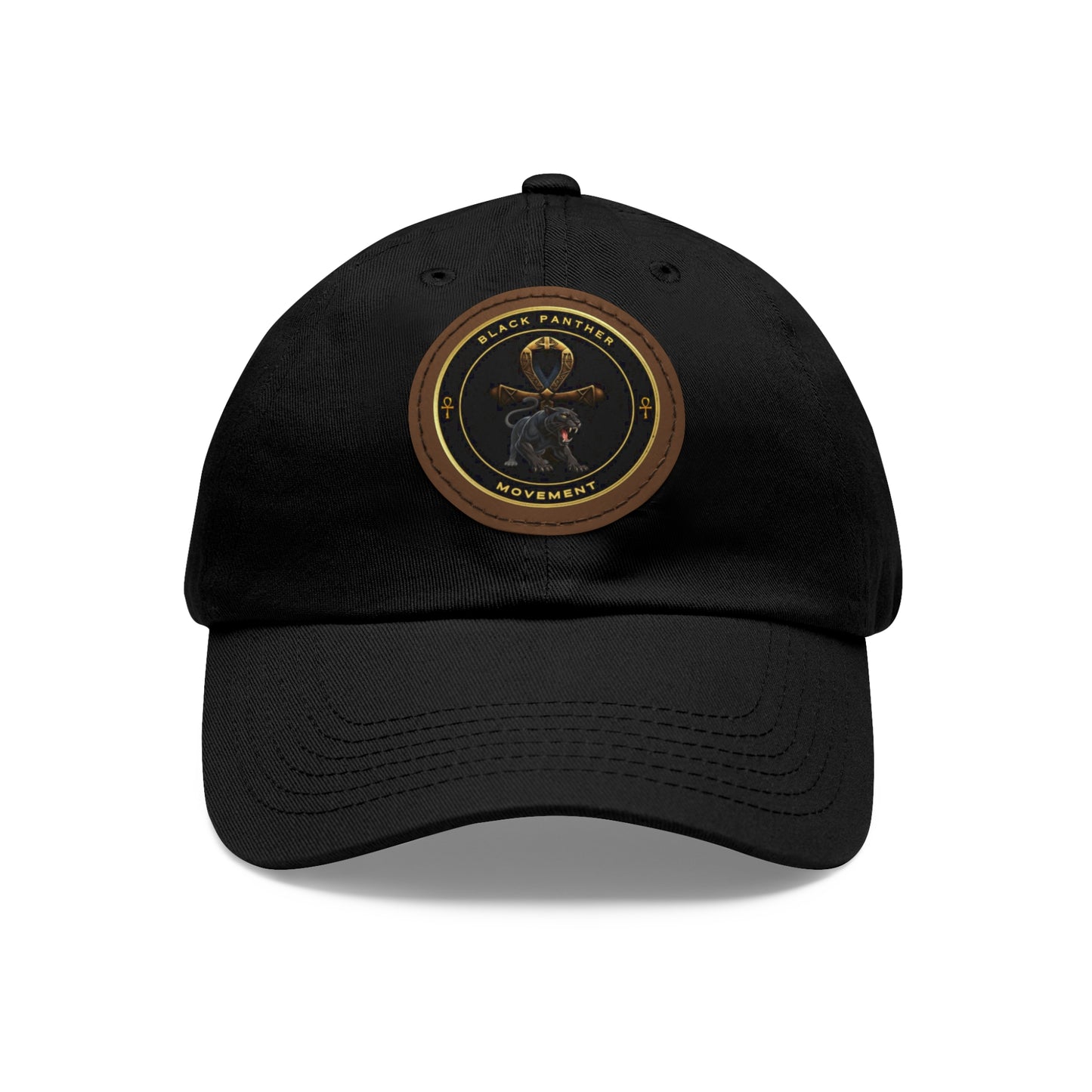 Lion's Main Apparel Black Panther Movement Dad Hat with Leather Patch