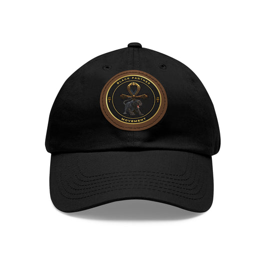 Lion's Main Apparel Black Panther Movement Dad Hat with Leather Patch